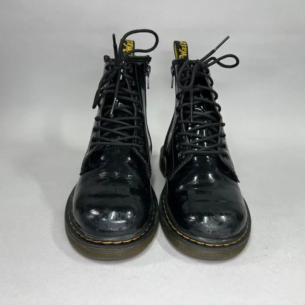 Dr. Martens‎ Youth 1460 Black Patent Leather Lace Up Boots